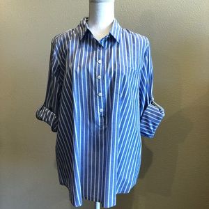 Striped popover shirt, J. Crew